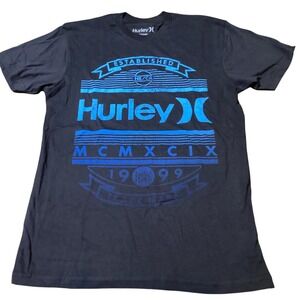Y2K Mens Hurley Established MCMXCIC 1999 Graphic T Shirt Black Small  - NWOT